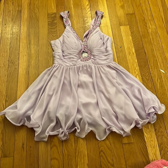 JJs House Dresses Jjs House Eeuc Lavender Beaded Mini Dress See